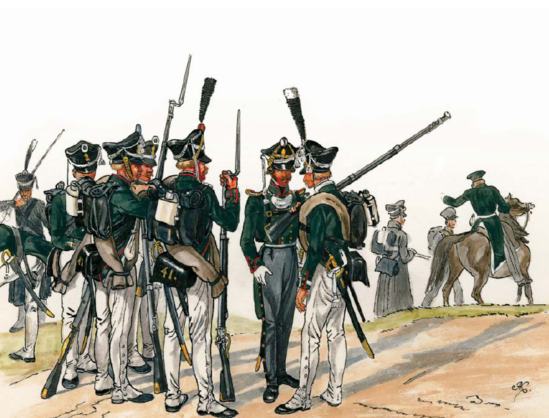 Soldiers of the 41st Jaeger Regiment in May 1815 drawn by Johann Adam Klein - photo 4