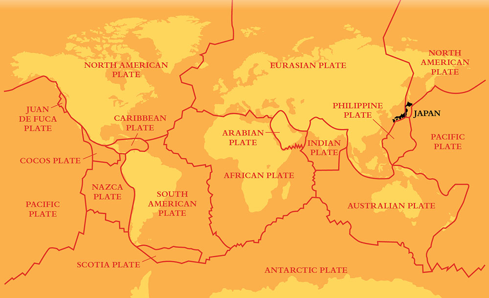 This map shows Earths plates Japan straddles three plates Moving and shifting - photo 5