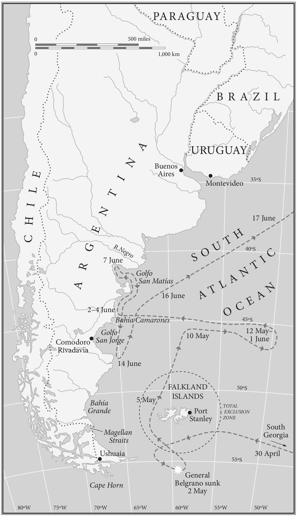 Track of HMS Conqueror during Operation Corporate 1982 The North Atlantic - photo 2