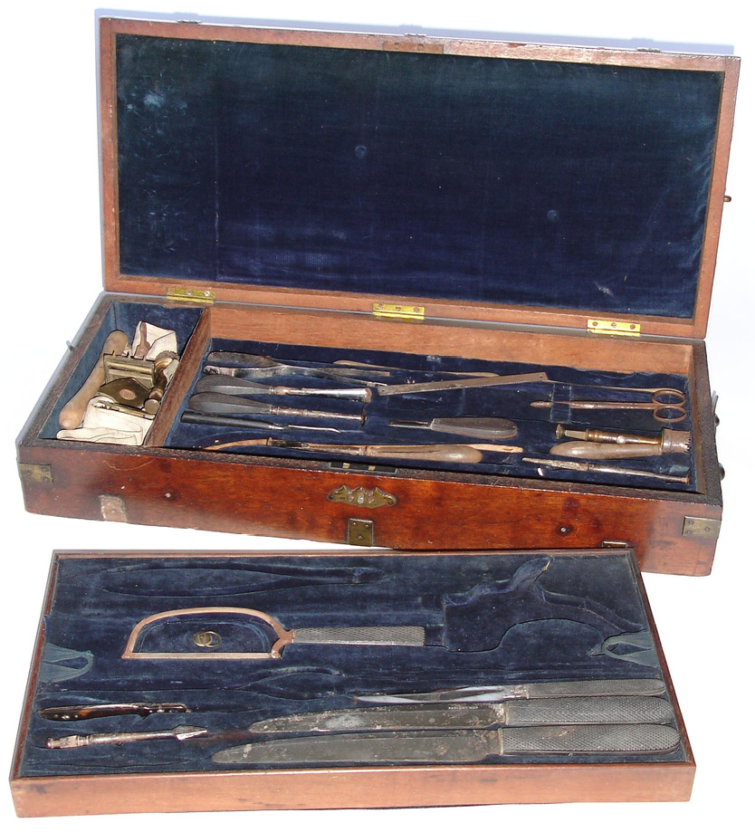 James Lowrys surgical instruments in their velvet-lined double-tiered wooden - photo 4