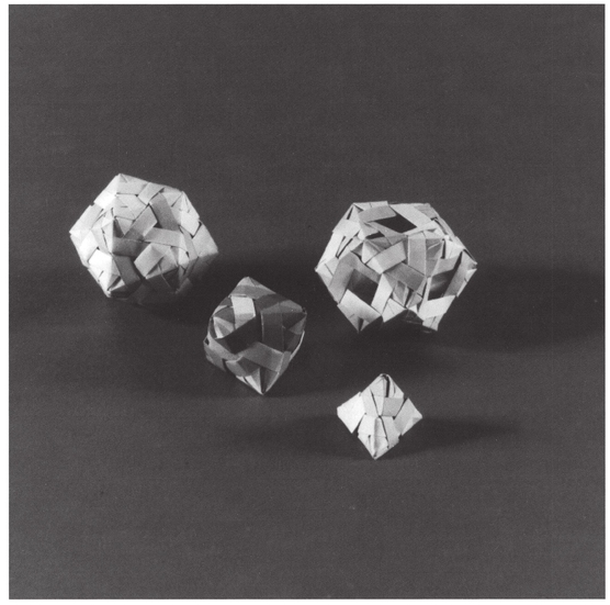 Clockwise from upper right 24-Module Cuboctahedron from 90- to 60-degree - photo 5