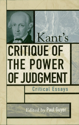 Guyer Paul - Kants Critique of the power of judgment: critical essays