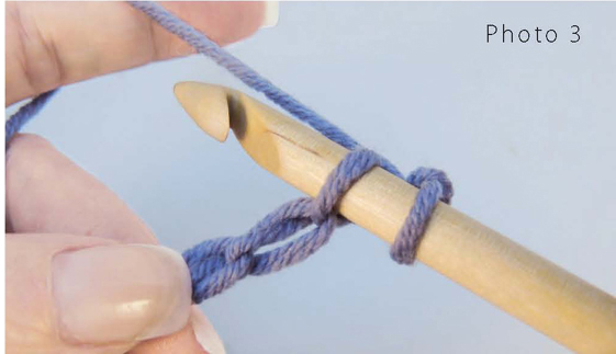 Yarn over and pull a loop through leaving it on the hook see Photo 4 - photo 3