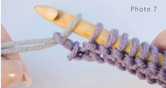 Yarn over and pull the second color through two loops on your hook see Photo - photo 7