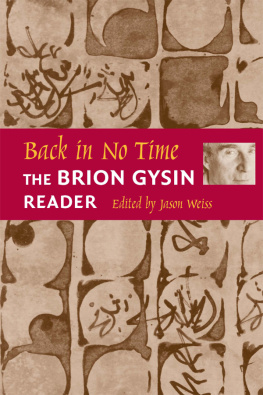 Gysin Brion - Back in No Time: the Brion Gysin Reader