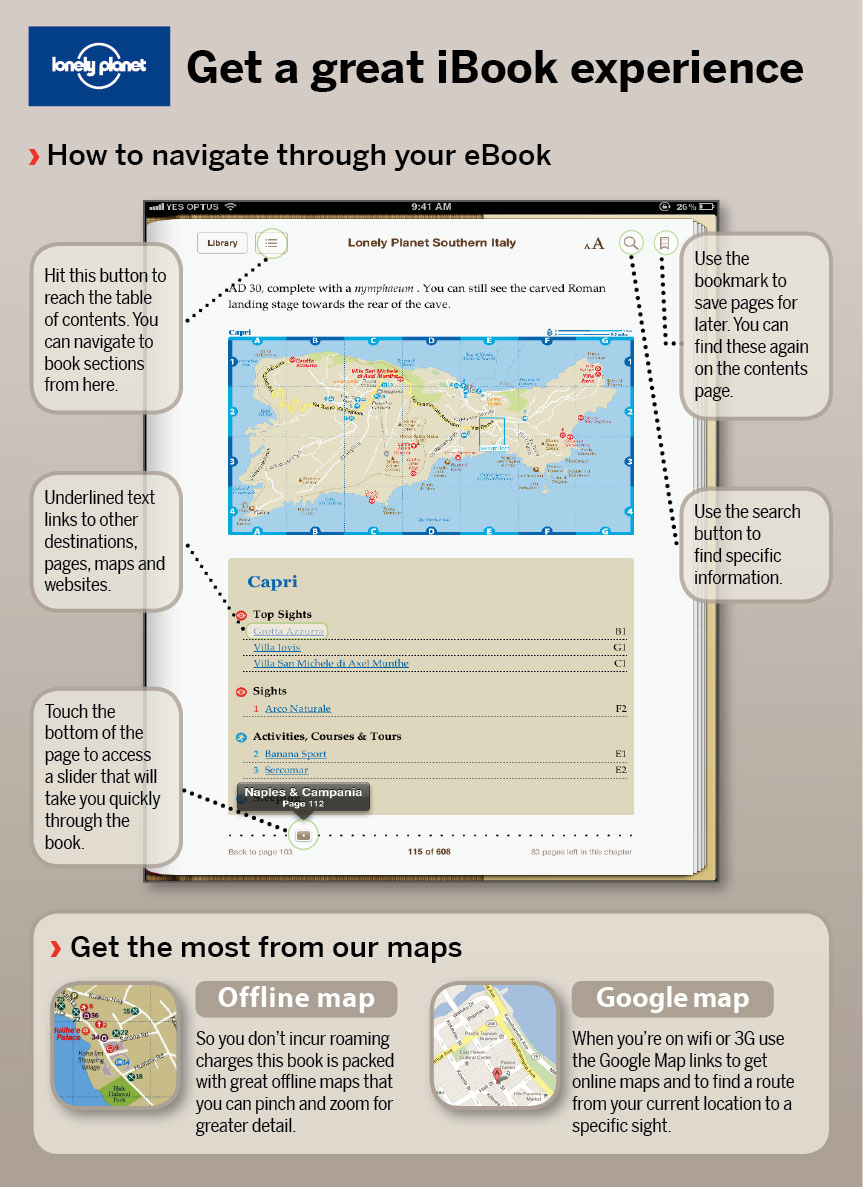 GETTING THE MOST OUT OF LONELY PLANET MAPS E-reader devices vary in their - photo 1