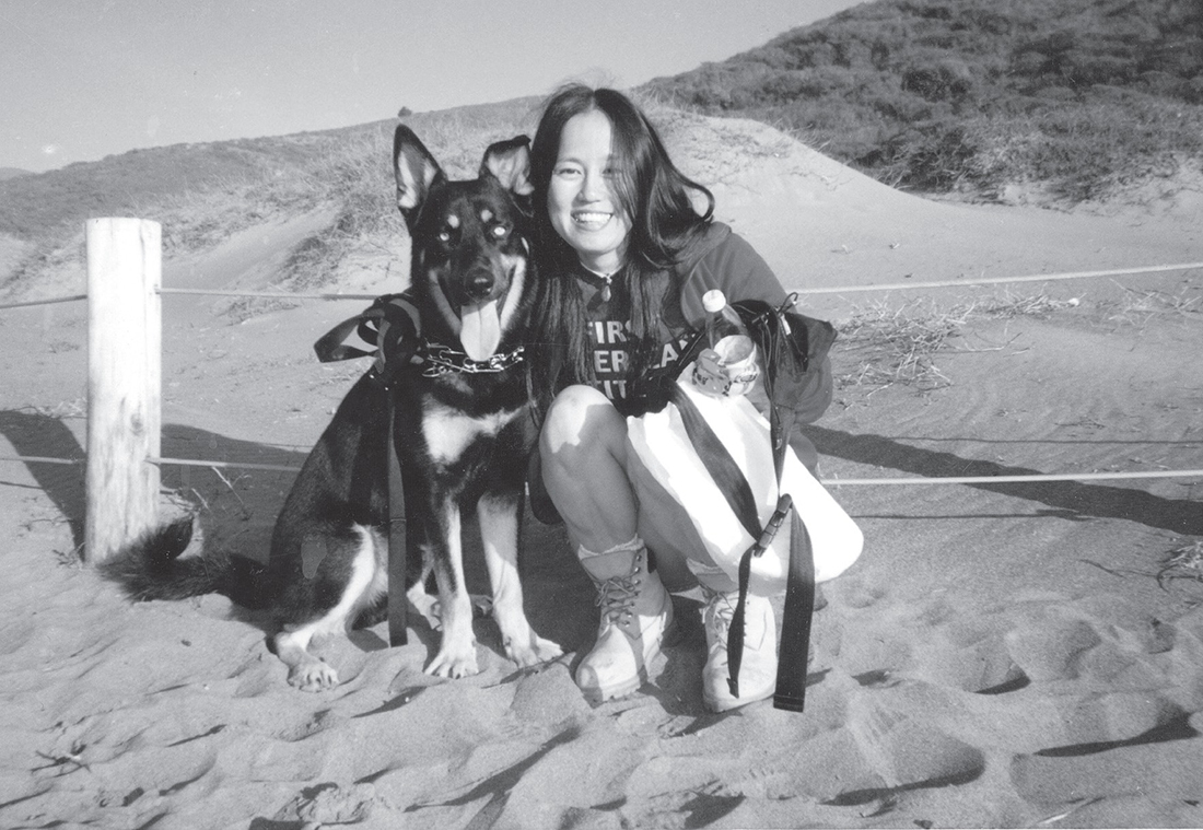 Tomomi Hanamure and her dog Blues Muir Beach California January 2002 - photo 1