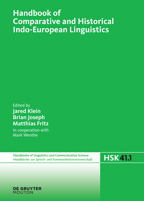 Handbook of Comparative and Historical Indo-European Linguistics HSK 411 - photo 1