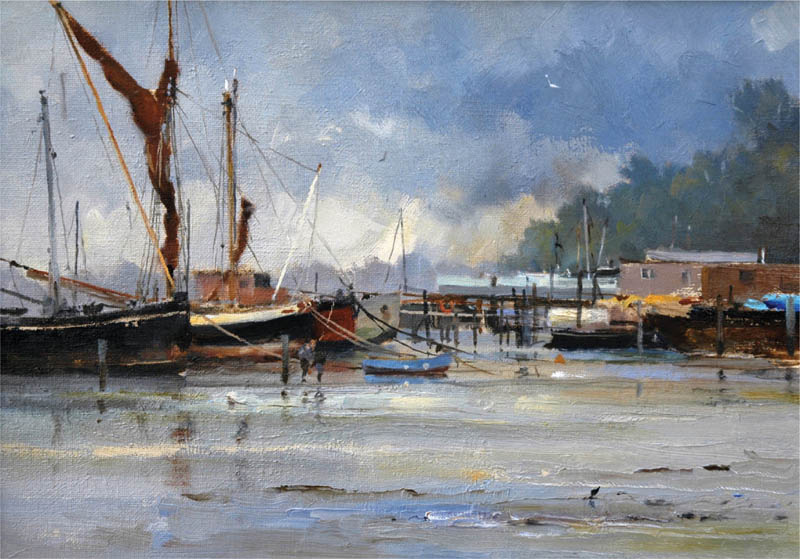 A Rainy Day at Pin Mill Suffolk Oil paint works well in pretty well any - photo 8