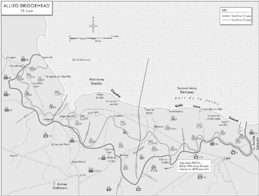 British troops advancing Shermans assembling for Operation EPSOM - photo 26