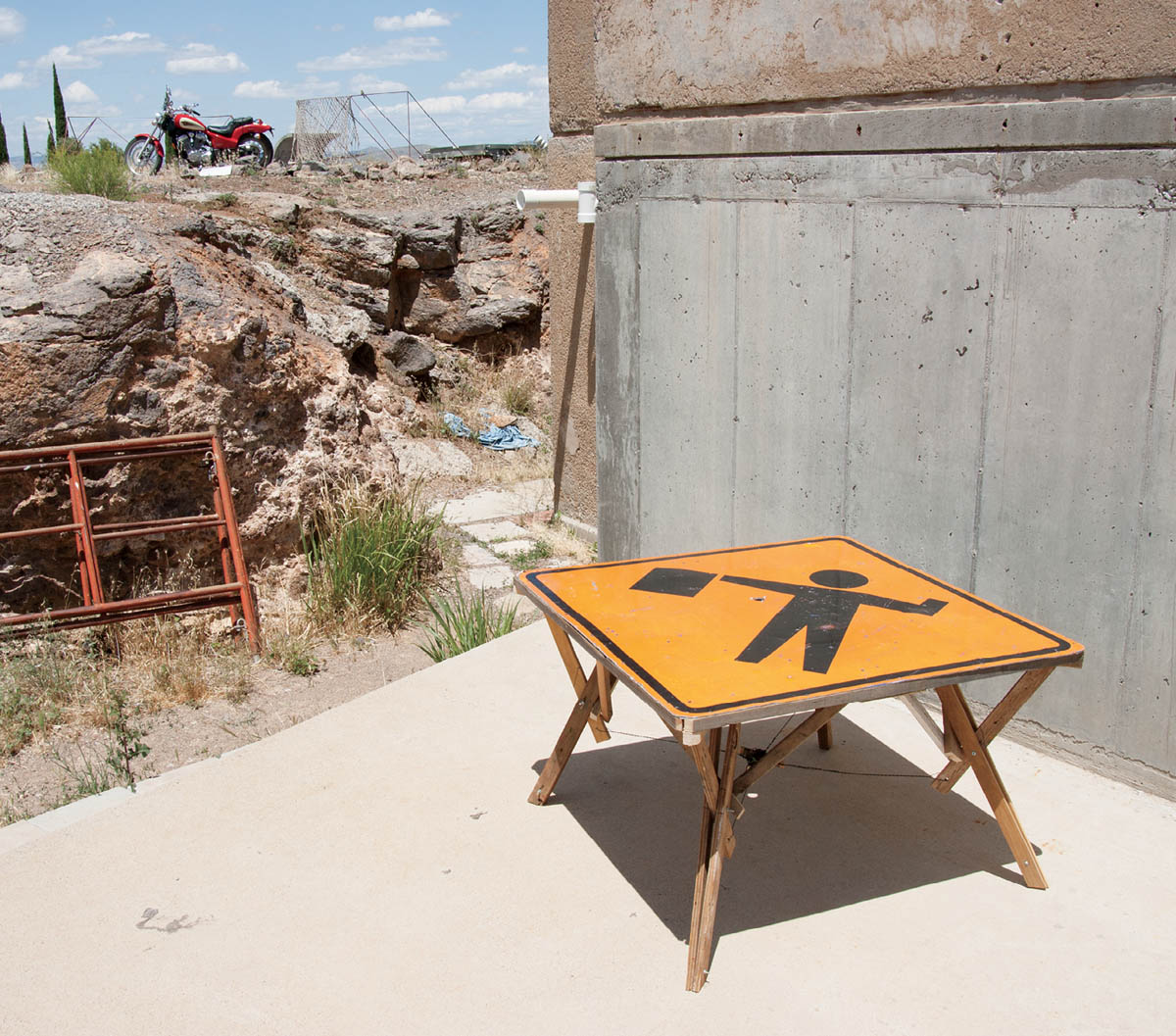 First Sign This is my first attempt at road sign furniture at Arcosanti In - photo 5