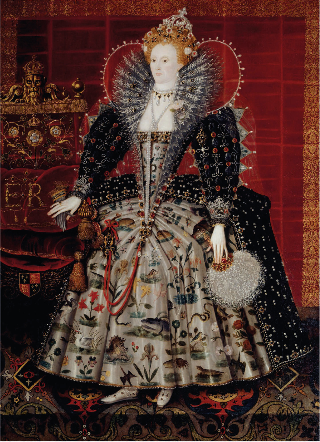 Elizabeth I c 1599 commissioned by Bess for Hardwick Embroidered panel - photo 9