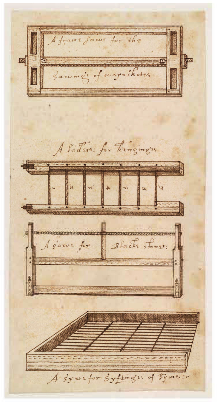 Smythsons designs for tools including a saw for blackstone and a sieve for - photo 15