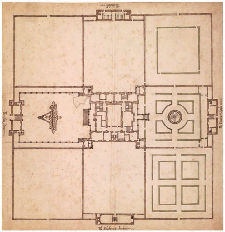 Smythsons plan for the house gardens and courts at Wollaton Wollaton Hall - photo 19