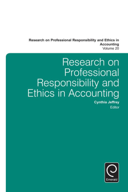 Jeffrey - Research on professional responsibility and ethics in accounting. Volume 20