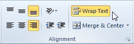 Figure 7 Wrap Text finally has an icon starting in Excel 2007 Turning on Wrap - photo 9