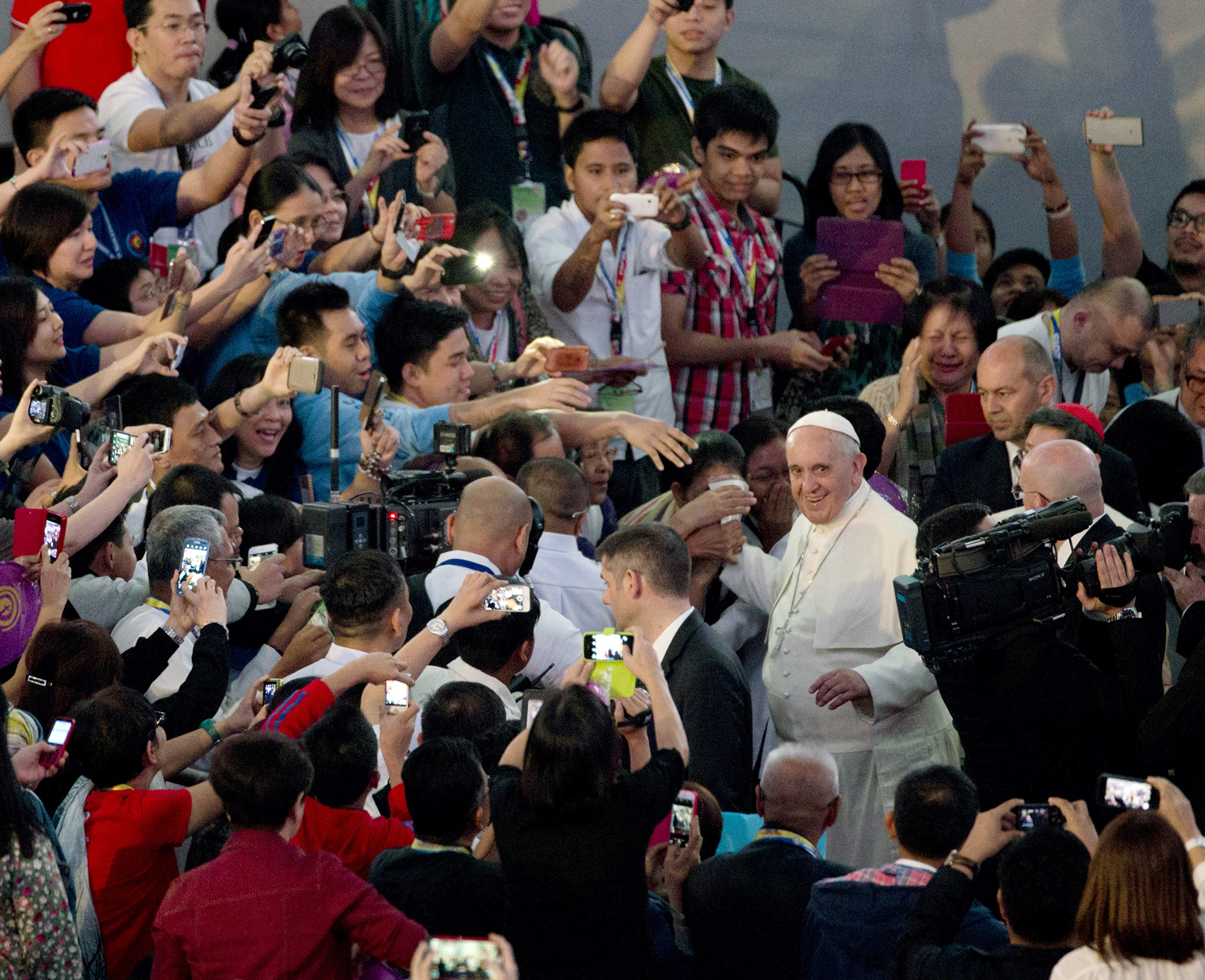 TRAVELING MAN Pope Francis leader of the Roman Catholic Church was greeted by - photo 17