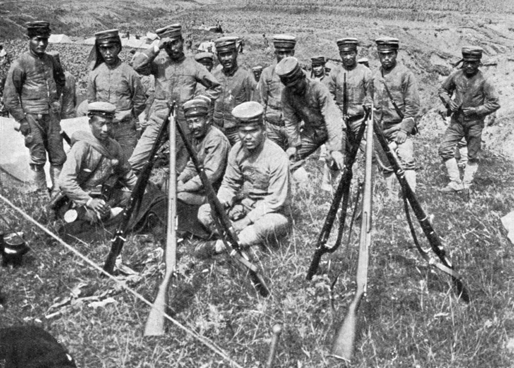 These Japanese infantrymen rest in their encampment in the hills of Manchuria - photo 5