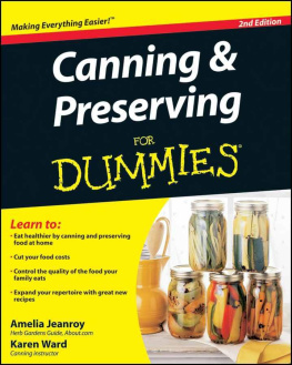 Jeanroy Amelia - Canning & Preserving for Dummies