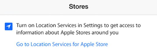 Figure 1-6 Location Services requirement while using the Apple Store app - photo 6