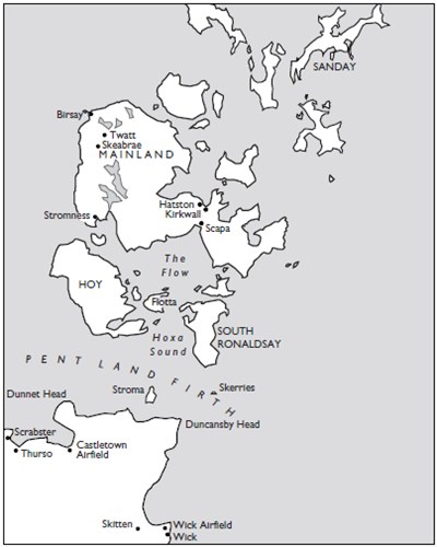 The North Sea and the relative positions of British and German bases in both - photo 5