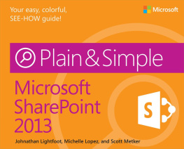 Johnathan Lightfoot Microsoft Sharepoint 2013 Plain & Simple