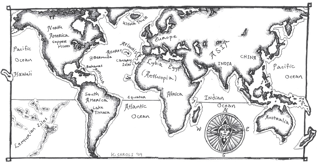 Map of the ancient world showing the location of Atlantis and the Lemurian - photo 3