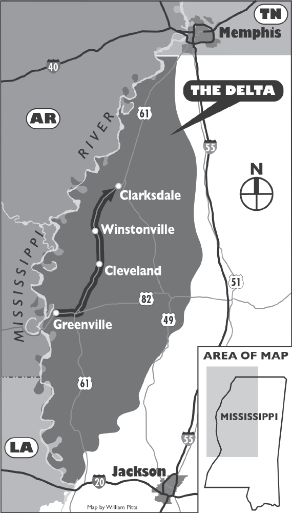 Map of Robert Kennedys route through the Mississippi Delta PREFACE Senator - photo 3