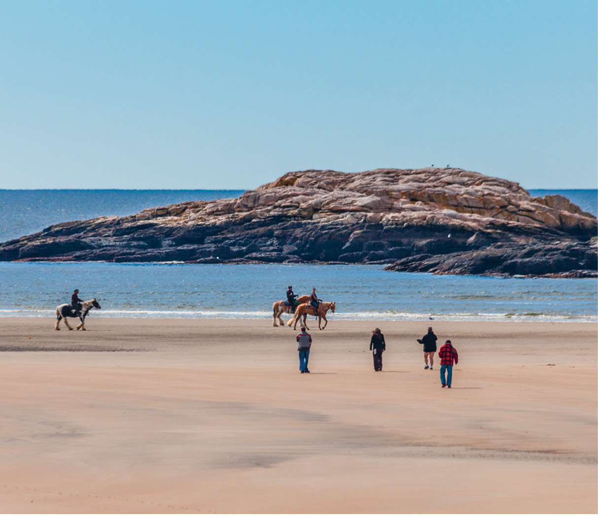 At low tide horseback riders take a seaside canter at Popham Beach State Park - photo 17