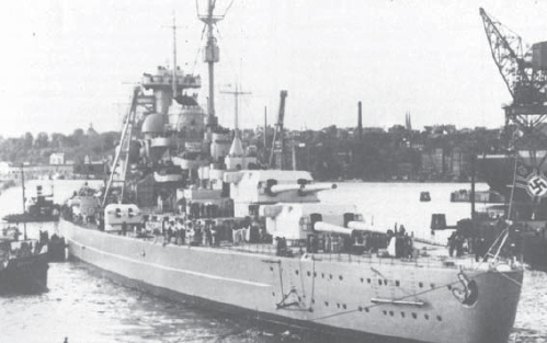 The newly built Bismarck pictured as she was being towed out from the - photo 8