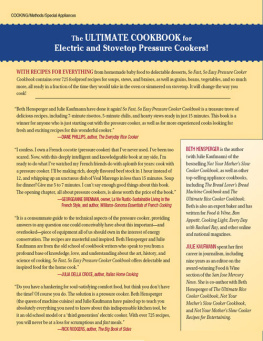 Beth Hensperger So fast, so easy pressure cooker cookbook: more than 500 fresh, delicious recipes ready in minutes