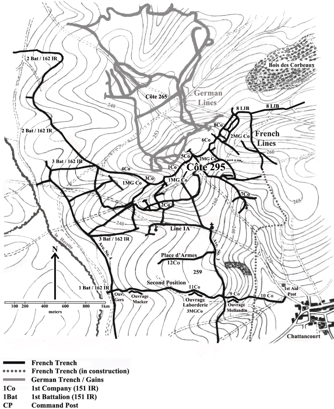 Map 4 Mort Homme sector showing the situation on the morning of 9 April - photo 6