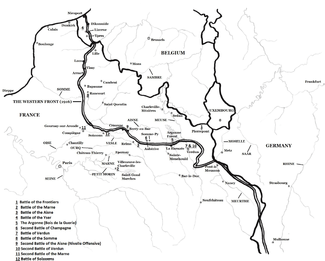 Map 1 The Western Front 1916 Numeral place-markers indicate the major - photo 3