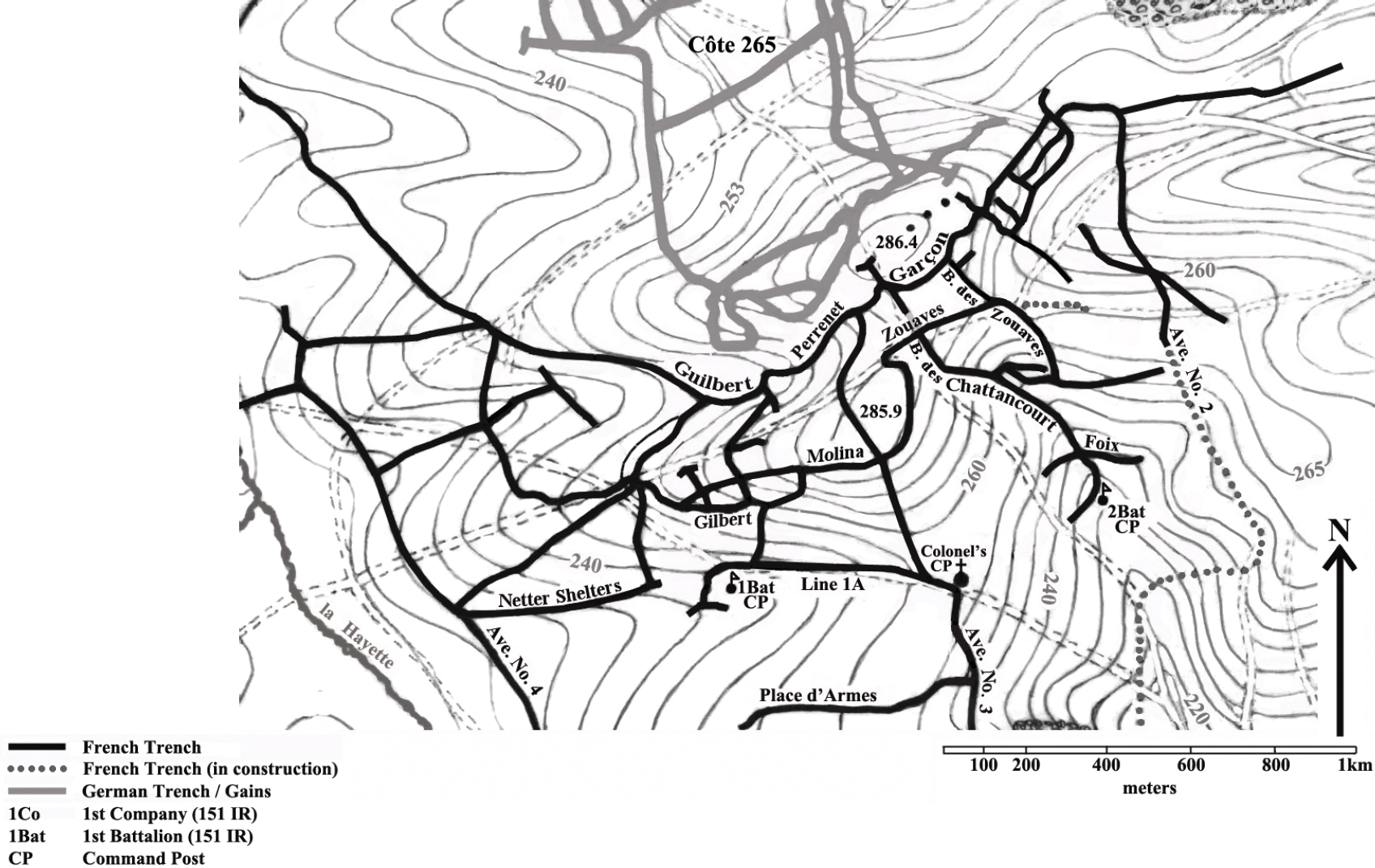 Map 6 Summit of Mort Homme showing the entrenchments on 9 April 1916 - photo 8