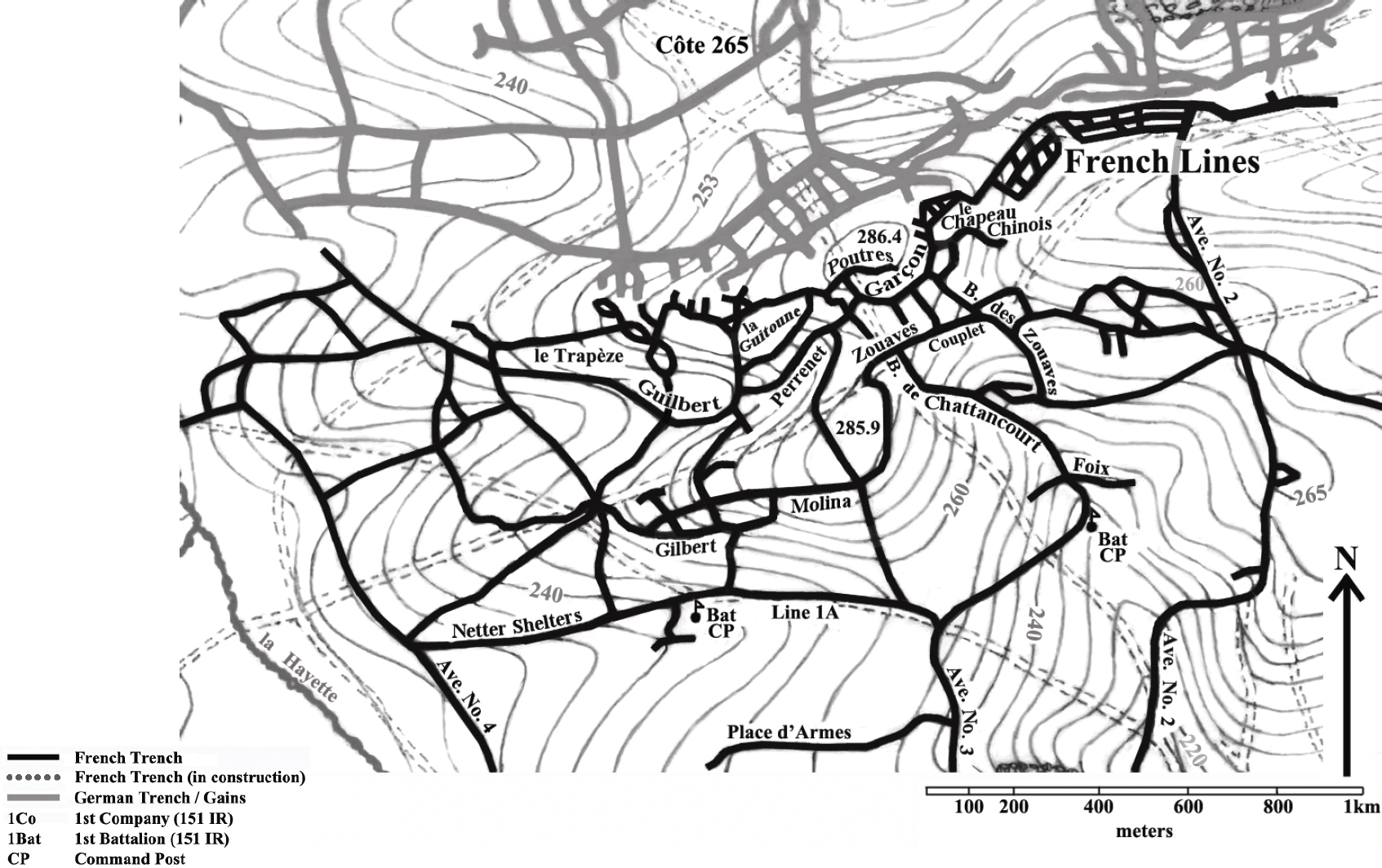 Map 9 Summit of Mort Homme showing the entrenchments on 20 May 1916 - photo 11