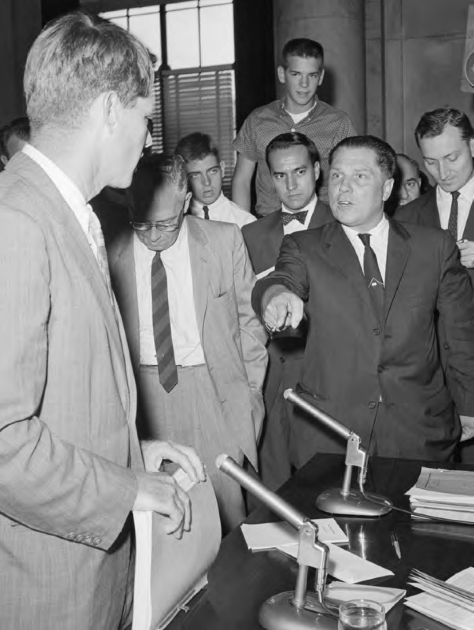 Jimmy Hoffa squaring off against archenemy Bobby Kennedy at a meeting of the - photo 8
