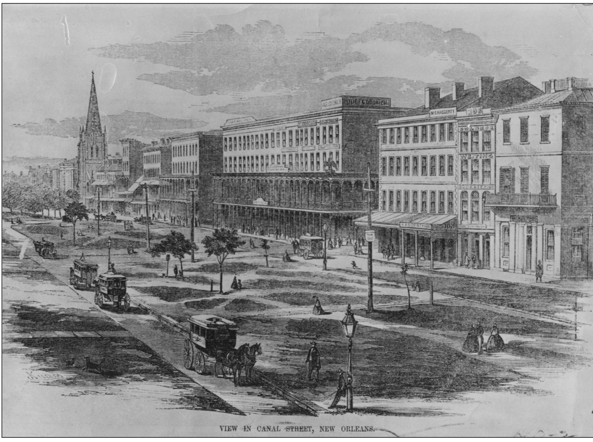 BEFORE STREETCARS This artists rendering of Canal Street was drawn in 1857 - photo 4