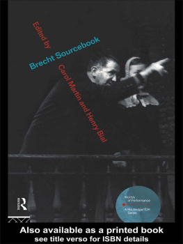 Brecht Bertolt Brecht Sourcebook