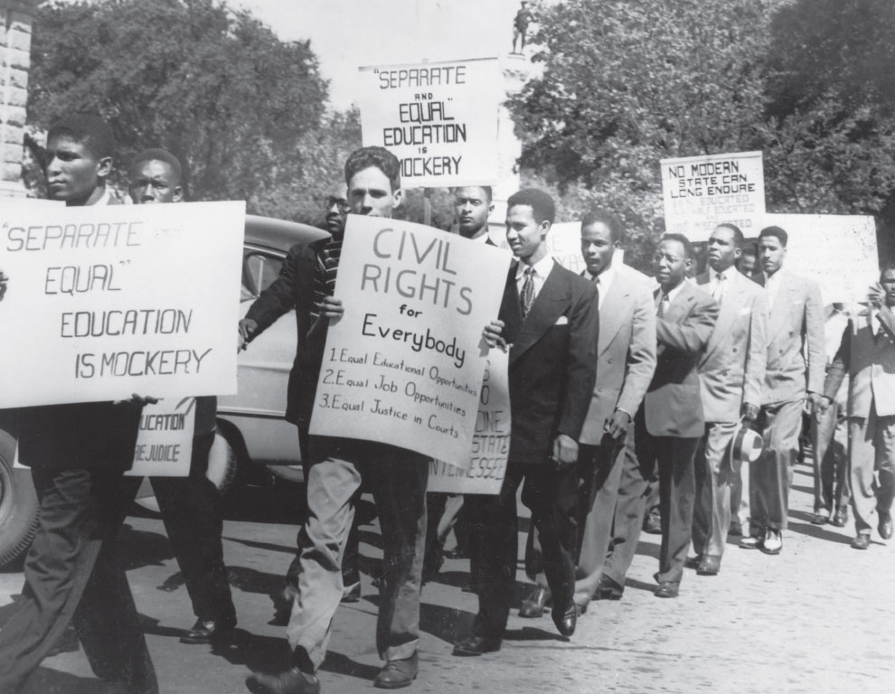 Young students black and white from six Texas schools protest segregation in - photo 5