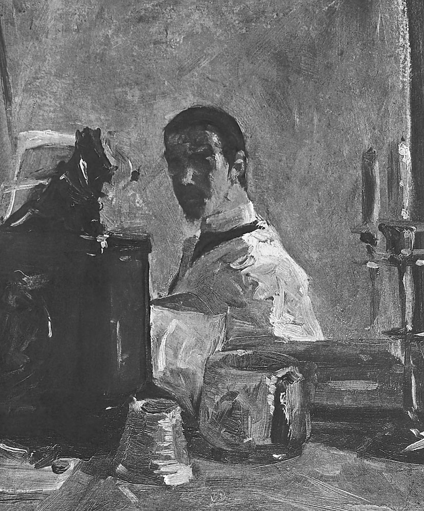 Self-portrait of the artist in front of a Mirror 1882-1883 Oil on cardboard - photo 2