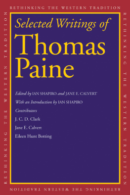 Calvert Jane E. - Selected Writings of Thomas Paine