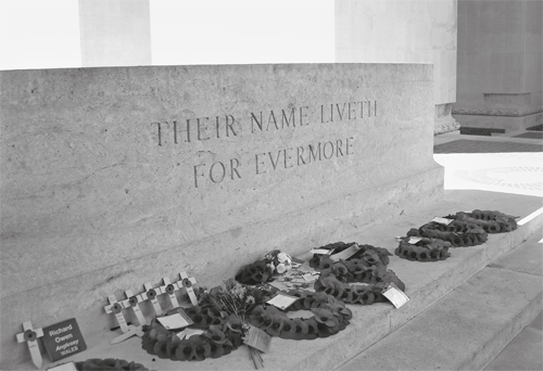 Poppy tributes placed beneath thousands of names carved into the Thiepval - photo 2