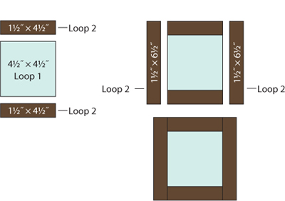 Loop 3 Sew the shorter Loop 3 strips to the top and bottom of the unit from - photo 8