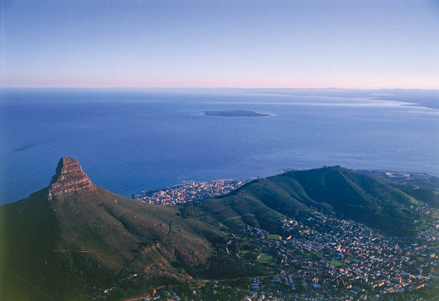 Aerial views of Robben Island first with Table Mountain in the background - photo 2