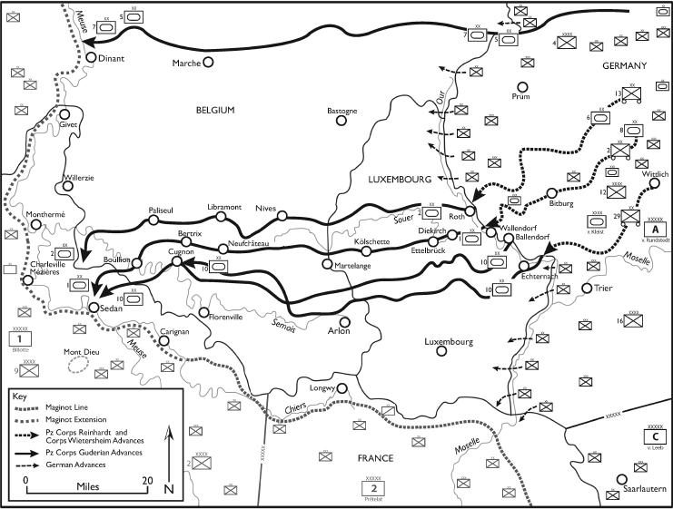 Approach and Crossing of Meuse by Panzer Corps Guderian 13 May 1940 German - photo 6