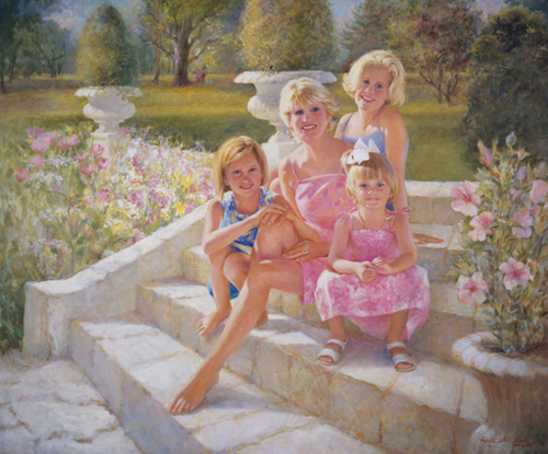 The Hubert Portrait Lisa and Her Daughters Anna Merrill and Ellie Oil on - photo 4