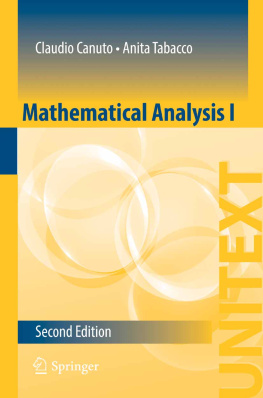 Claudio Canuto - Mathematical Analysis I