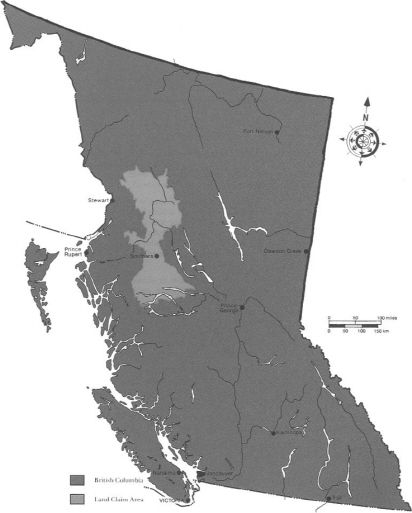 Generalized map of British Columbia showing Territories claimed by Gitksan and - photo 2