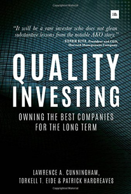 Cunningham Lawrence Quality Investing Owning the best companies for the long term