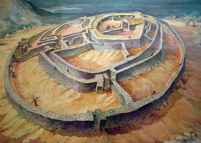 Reconstructive drawing of the Dimini fortifications about 5000 BC Athens - photo 2